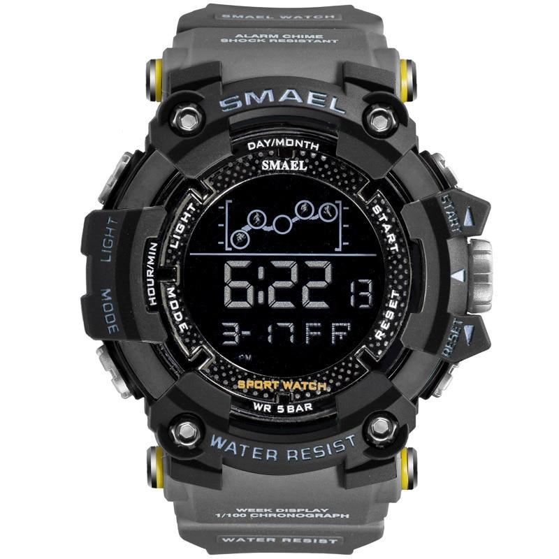 Relógio Smael Militar 1802 - Digital Watch relógio 024 AmploTech Pulseira Cinza 